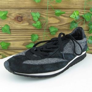 Brooks Women Sneaker Shoes Black Leather Lace Up Size 10 Medium (B,‎ M)